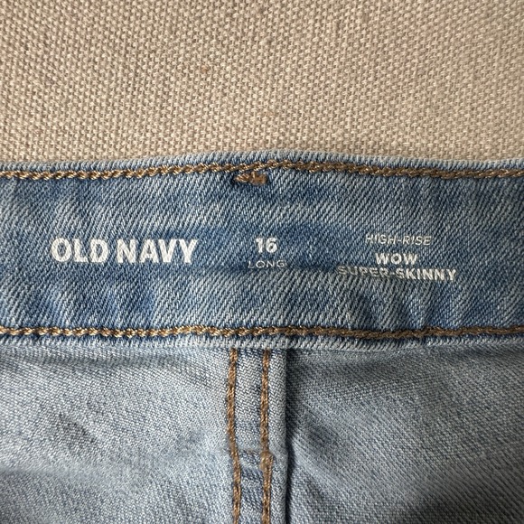 Old Navy Women's High Rise WOW Super-Skinny Light Wash Jeans Size 16 Long - Picture 6 of 8